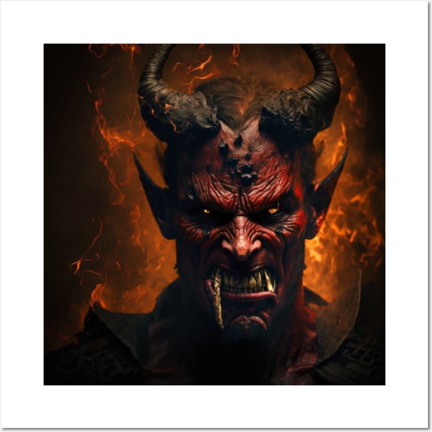 Terrible devil in red Wall Art by KK-Royal